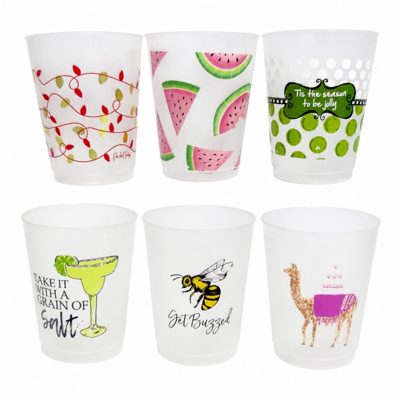 Lógó an Chustaim Corn Staidiam Plaisteach Frosted 16oz