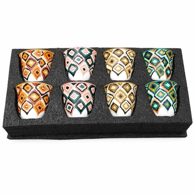 Socraithe Bronntanais 8Pcs Corn Ceirmeach Boho Boho Le haghaidh Tae Caife