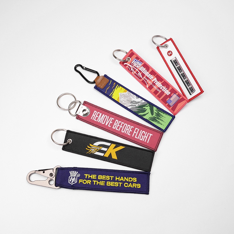 Keychain Fabraic Bróidnithe Saincheaptha Le Snap Hook