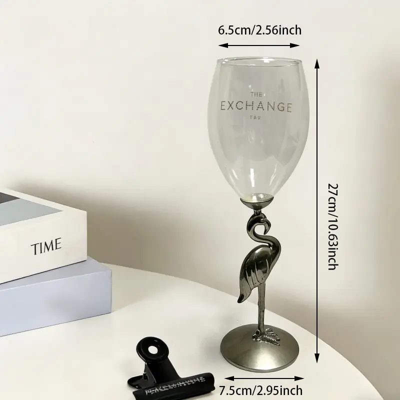 Flamingo Sculpted Stem Wine Glass