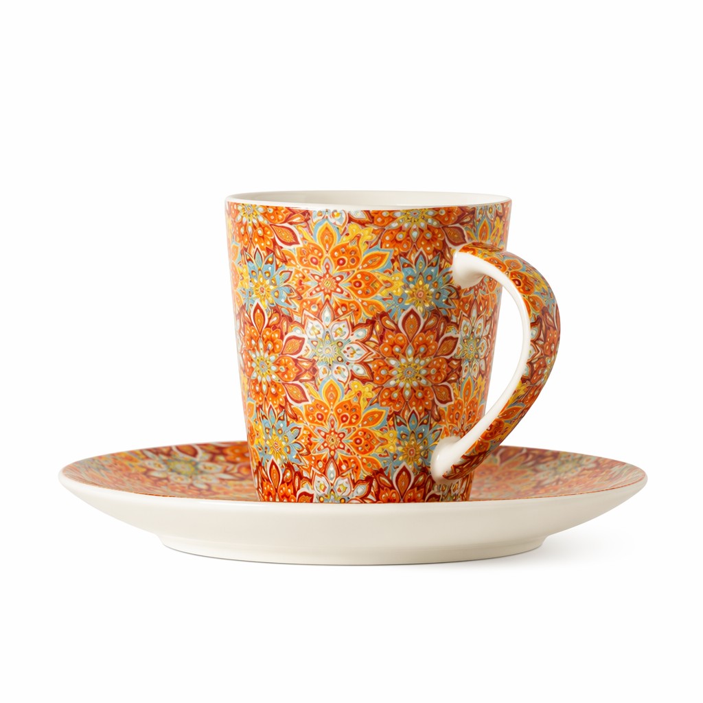 Corn Caife Ceirmeach Floral Le Saucer